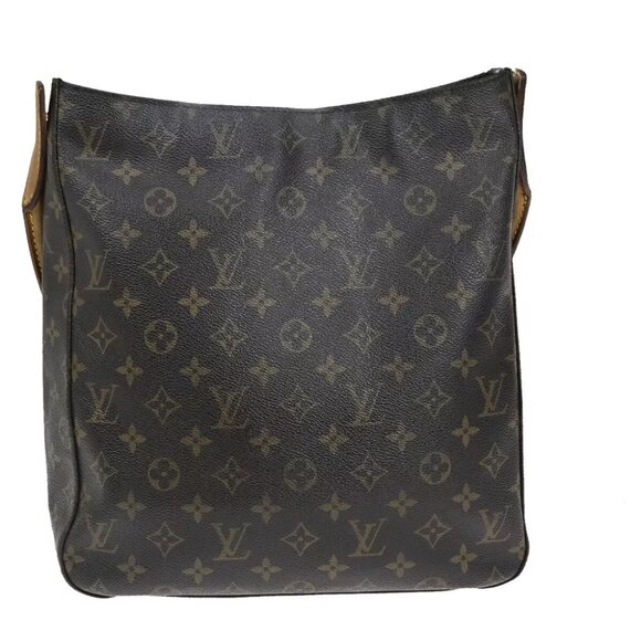 LOUIS VUITTON Logo Looping GM Shoulder Bag Monogram Leather Brown M51145 62HC011 - Picture 3 of 16